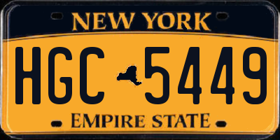NY license plate HGC5449