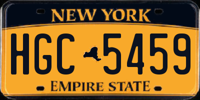 NY license plate HGC5459