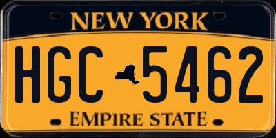 NY license plate HGC5462