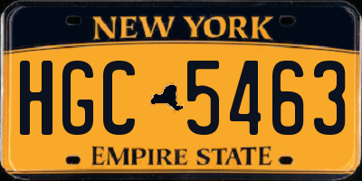 NY license plate HGC5463