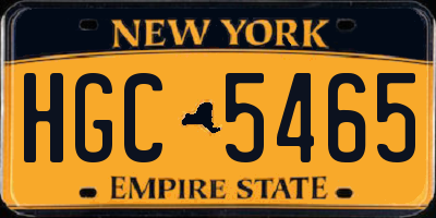NY license plate HGC5465