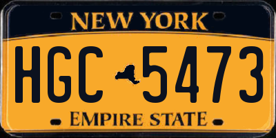 NY license plate HGC5473