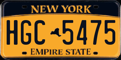 NY license plate HGC5475