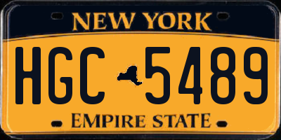 NY license plate HGC5489