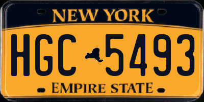 NY license plate HGC5493