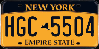 NY license plate HGC5504