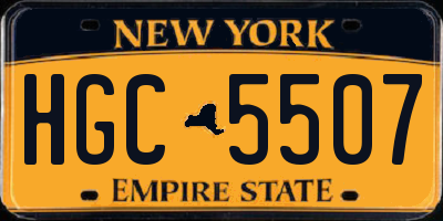 NY license plate HGC5507