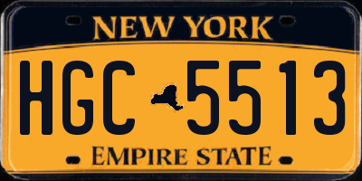 NY license plate HGC5513