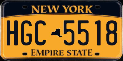 NY license plate HGC5518