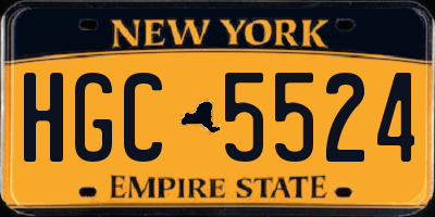 NY license plate HGC5524