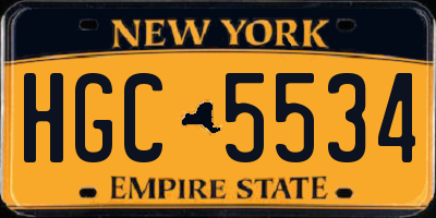 NY license plate HGC5534