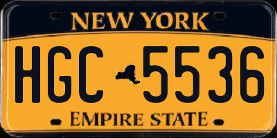 NY license plate HGC5536