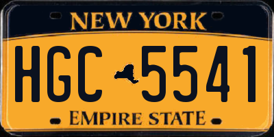 NY license plate HGC5541