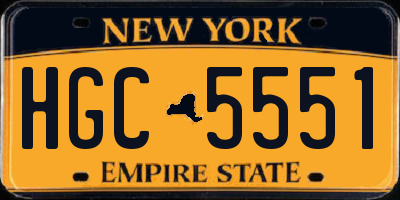 NY license plate HGC5551