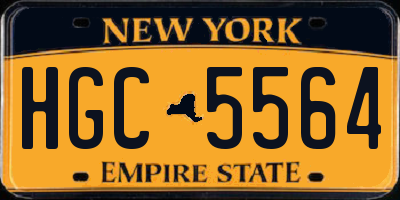 NY license plate HGC5564