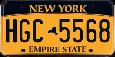 NY license plate HGC5568