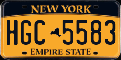 NY license plate HGC5583