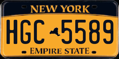 NY license plate HGC5589