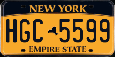 NY license plate HGC5599