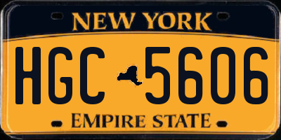 NY license plate HGC5606