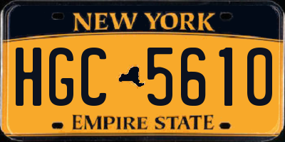 NY license plate HGC5610