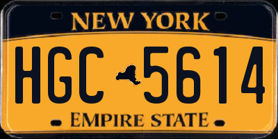 NY license plate HGC5614