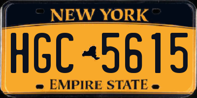 NY license plate HGC5615