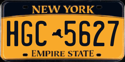 NY license plate HGC5627