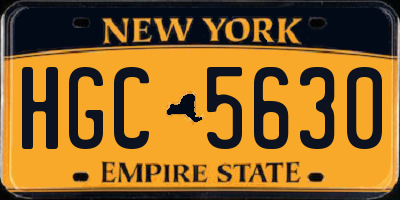 NY license plate HGC5630