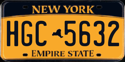 NY license plate HGC5632