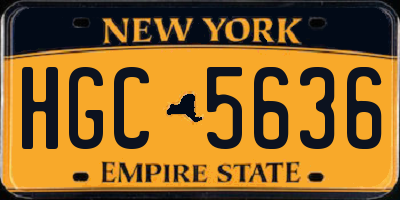 NY license plate HGC5636