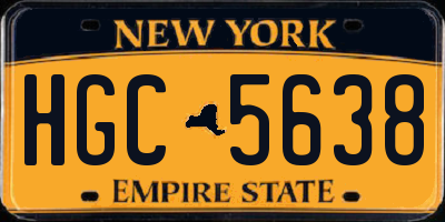 NY license plate HGC5638