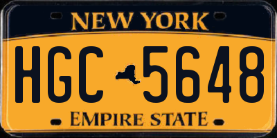 NY license plate HGC5648