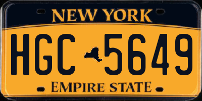 NY license plate HGC5649