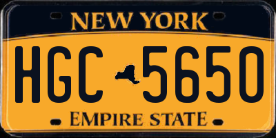 NY license plate HGC5650