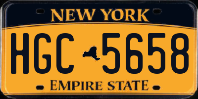 NY license plate HGC5658