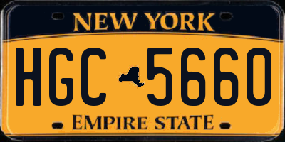 NY license plate HGC5660