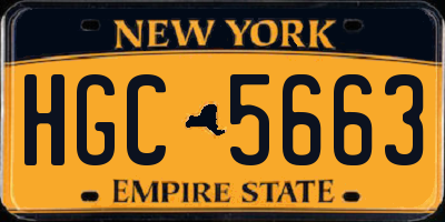 NY license plate HGC5663