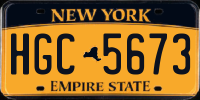 NY license plate HGC5673