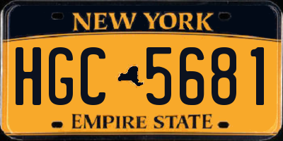 NY license plate HGC5681