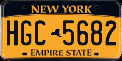 NY license plate HGC5682