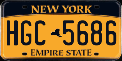 NY license plate HGC5686