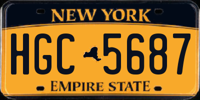 NY license plate HGC5687