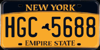 NY license plate HGC5688
