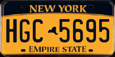 NY license plate HGC5695