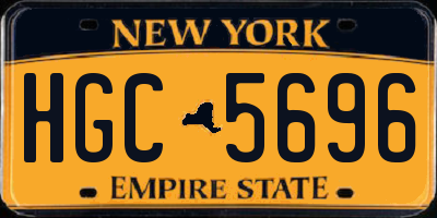 NY license plate HGC5696
