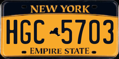 NY license plate HGC5703