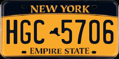 NY license plate HGC5706