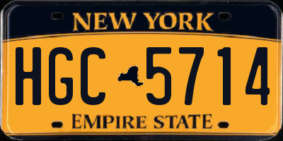 NY license plate HGC5714