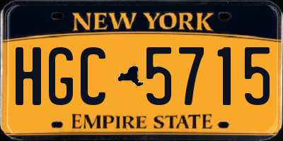 NY license plate HGC5715